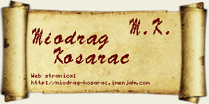 Miodrag Košarac vizit kartica